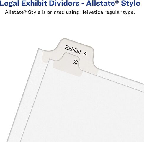 Avery Individual Legal Exhibit Dividers, Allstate Style, D, Side Tab, 8.5 x 11 inches, Pack of 25 (82166) in Saudi Arabia