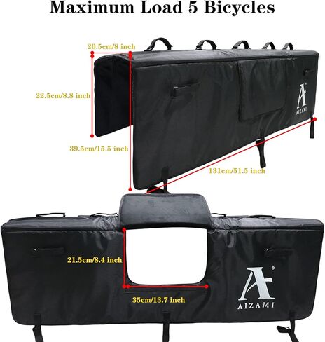 Bike Tailgate Pad Trucks Tailgate Protection Pad with 2 Tool Pockets Bike Pad for Mountain Bikes Tailgate Cover for Most Truck Tailgate Carriers Space for 5 Bikes in Kuwait