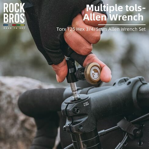 مجموعة أدوات إصلاح الدراجة متعددة الأدوات من ROCKBROS، تتضمن أداة سلسلة، Torx T25 Hex 3/4/5 مم مجموعة مفاتيح ألين ملحقات الدراجة مجموعة أدوات الجيب للدراجات على الطرق/الجبال in Saudi Arabia
