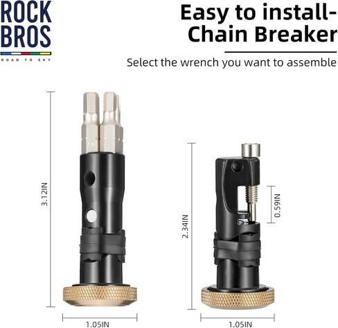 مجموعة أدوات إصلاح الدراجة متعددة الأدوات من ROCKBROS، تتضمن أداة سلسلة، Torx T25 Hex 3/4/5 مم مجموعة مفاتيح ألين ملحقات الدراجة مجموعة أدوات الجيب للدراجات على الطرق/الجبال in Saudi Arabia