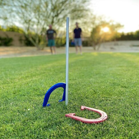 مجموعة ألعاب GoSports Steel Horseshoes - تتضمن 4 حدوات حصان و2 أوتاد وحقيبة حمل in Saudi Arabia