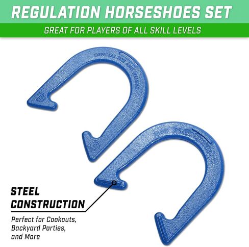 مجموعة ألعاب GoSports Steel Horseshoes - تتضمن 4 حدوات حصان و2 أوتاد وحقيبة حمل in Saudi Arabia