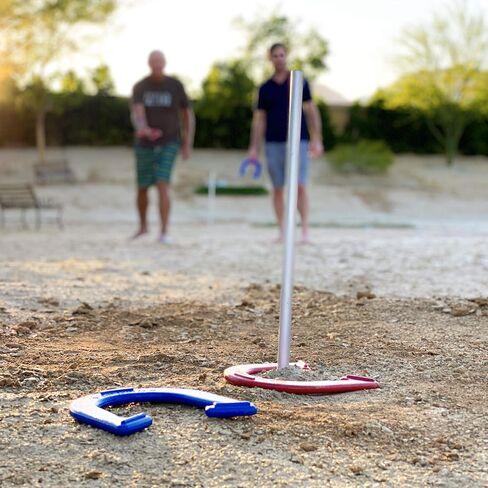 مجموعة ألعاب GoSports Steel Horseshoes - تتضمن 4 حدوات حصان و2 أوتاد وحقيبة حمل in Saudi Arabia