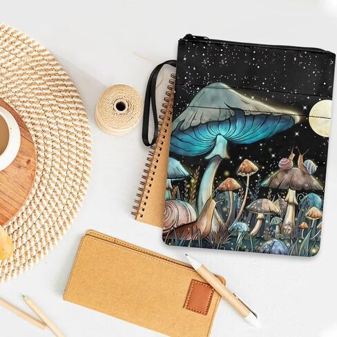 Blue Mushroom Moon Book Cover Protector for Book Lovers Exquisite Book Dust Jacket Covers with Perfect Protection Reusable Book Covers for Hardcover Paperback Nice Gifts, 1 in Saudi Arabia