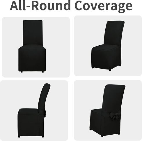 Easy-Going Jacquard Dining Chair Cover Full Length Parson Chair Cover with Tie Washable Chair Cover for Dining Room, Kitchen, Hotel,Restaurant, Ceremony Universal Size (4 pcs, Beige Leaf) in Saudi Arabia