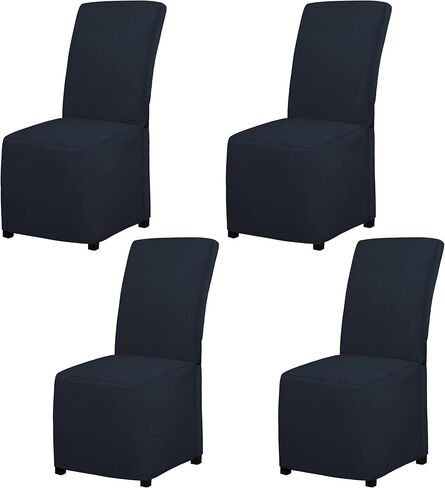 Easy-Going Jacquard Dining Chair Cover Full Length Parson Chair Cover with Tie Washable Chair Cover for Dining Room, Kitchen, Hotel,Restaurant, Ceremony Universal Size (4 pcs, Beige Leaf) in Saudi Arabia