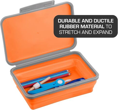 صندوق تخزين مرن أكاديمي مع غطاء، تصميم مقلمة قابل للطي للحرف واللوازم المدرسية، 3 عبوات in Kuwait