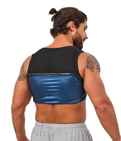 Men's Sauna Sweat Vest Compression Tank Top Waist Trainer Suit Slimming Workout Body Shaper Shirt Zipper in Saudi Arabia