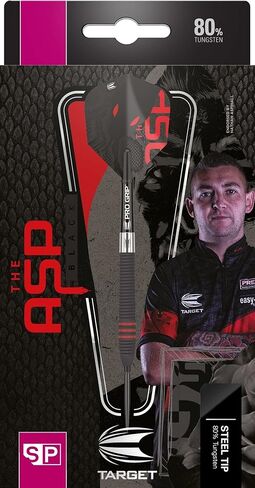 مجموعة سهام الهدف Nathan Aspinall The Asp Black 80% Tungsten Swiss Point Steel Tip Darts in Kuwait