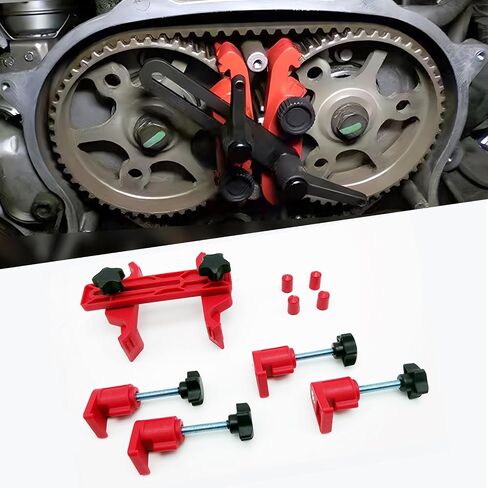 Pack-9 Car Dual Camshaft Clamp, Cam Locking Tool Kit, Automotive Work Protection Accessories, Universal for Most Cars, Trucks and Vans (Red) in Saudi Arabia