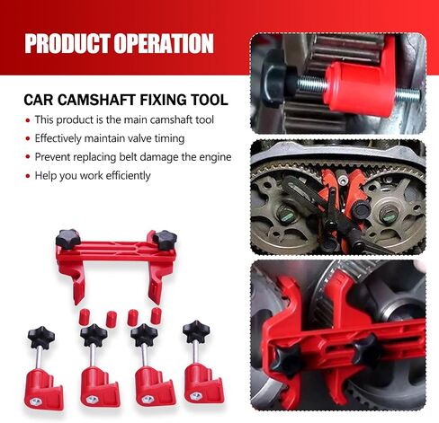 Pack-9 Car Dual Camshaft Clamp, Cam Locking Tool Kit, Automotive Work Protection Accessories, Universal for Most Cars, Trucks and Vans (Red) in Saudi Arabia