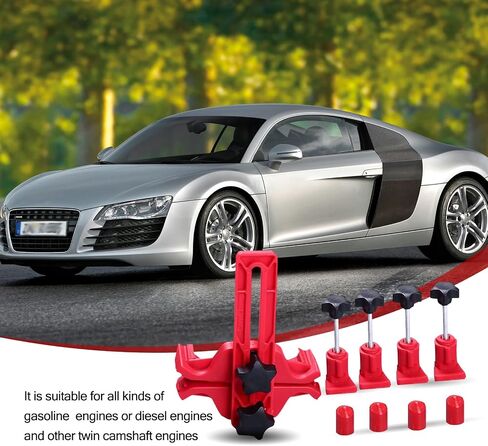 Pack-9 Car Dual Camshaft Clamp, Cam Locking Tool Kit, Automotive Work Protection Accessories, Universal for Most Cars, Trucks and Vans (Red) in Saudi Arabia
