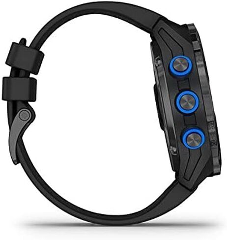 كمبيوتر الغوص Garmin Descent Mk2i على شكل ساعة (تيتانيوم مع حزام أسود) مع حزمة الطاقة Wearable4U in Saudi Arabia