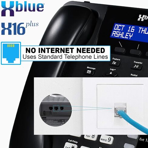حزمة نظام هاتف XBLUE X16 للأعمال الصغيرة مع (4) هواتف - (6) خط خارجي و(16) سعة هاتف - تتضمن الرد الآلي والبريد الصوتي ومعرف المتصل والترحيل والاتصال الداخلي in Saudi Arabia