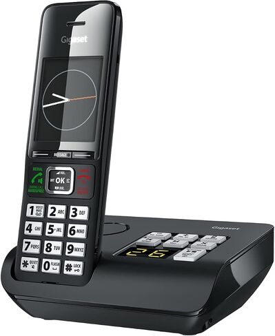 جيجاست كومفورت 552 ديو - 2 هاتف لاسلكي - صنع في ألمانيا - تصميم أنيق - وضع حر اليدين - حماية مريحة للمكالمات - دليل الهاتف لـ 200 مدخل، تيتانيوم-أسود in Kuwait