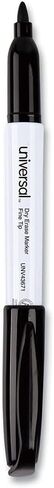 Universal UNV43671 Fine Bullet Tip Pen Style Dry Erase Marker - Black (1-Dozen) in Saudi Arabia