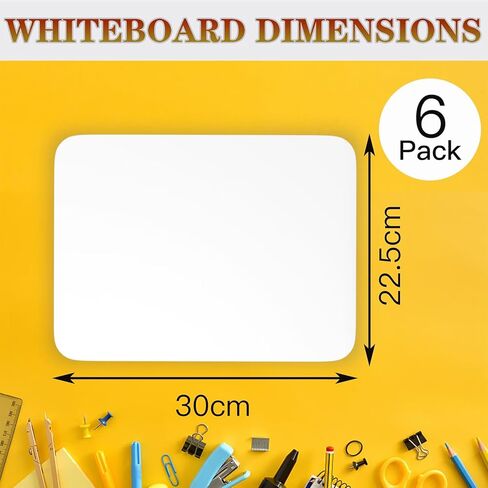 6 عبوات من ألواح المسح الجاف مقاس 9 × 12 بوصة مزدوجة الجوانب، لوحة بيضاء صغيرة قابلة للمسح، سبورة بيضاء محمولة للطلاب، مستلزمات معلم الفصول الدراسية in Kuwait