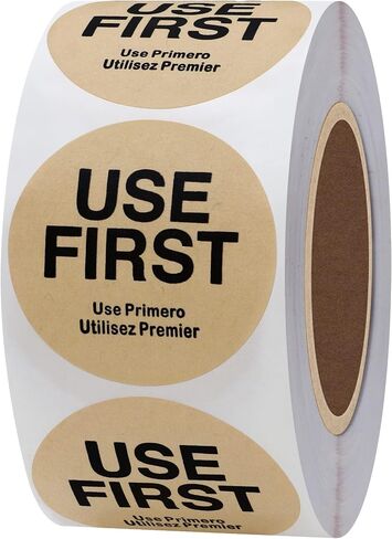 Hybsk USE First Stickers Restaurant Food Service FIFO Label 1.5 Inch Total 500 Labels Per Roll (Orange) in Saudi Arabia
