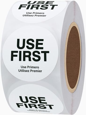 Hybsk USE First Stickers Restaurant Food Service FIFO Label 1.5 Inch Total 500 Labels Per Roll (Orange) in Saudi Arabia