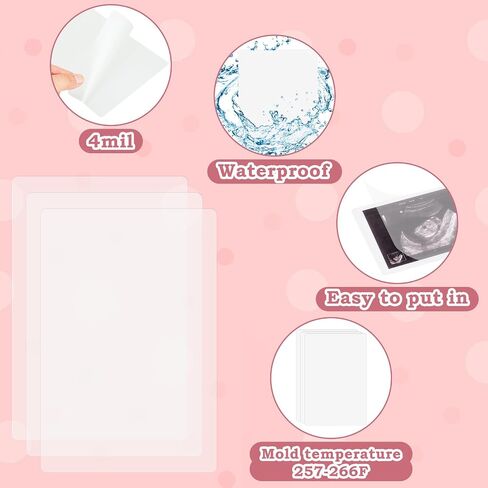 30 Sheets Thermal Laminating Pouches 5 x 7 Inch Clear Ultrasound Lamentation Sheets with 2 Loose Leaf Binder Rings and Hole Punch for Laminate Ultrasound Photos Office and School Supplies in Saudi Arabia