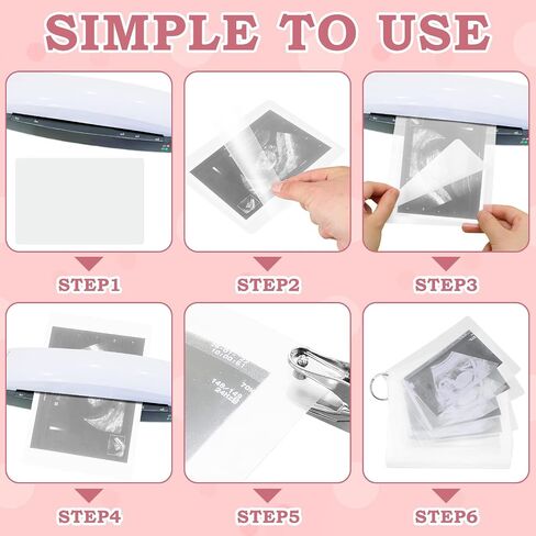 30 Sheets Thermal Laminating Pouches 5 x 7 Inch Clear Ultrasound Lamentation Sheets with 2 Loose Leaf Binder Rings and Hole Punch for Laminate Ultrasound Photos Office and School Supplies in Saudi Arabia