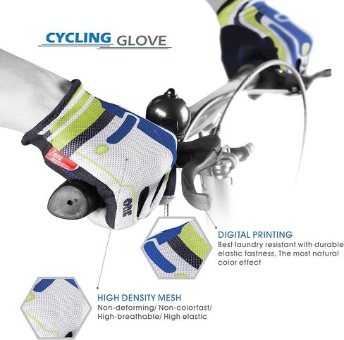 قفازات ركوب الدراجات قفازات الدراجة. قفاز شبكي خفيف الوزن عالي المرونة نصف إصبع قفازات دراجة الطريق 3 مم وسادة إسفنجية للرجال والنساء للاستخدام اليومي in Kuwait