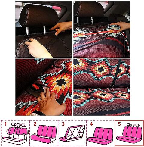 Blue Animal Turtle Car Seat Covers with Steering Wheel Cover/Armrest Cushion/Seatbelt Pads/Handbrake Cover/Gear Shift Knob Cover/Cup Holder Coaster Auto Interior Accessories in Saudi Arabia