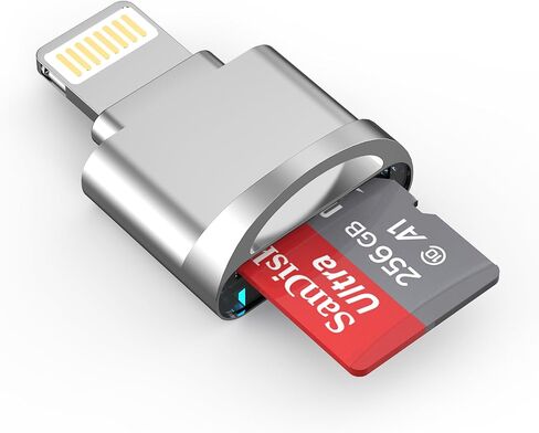 Micro SD Card Reader for iPhone 14 13, [Apple MFi Certified] Lightning to Micro SD/TF Card Reader Viewer Micro SD Card Adapter for iPhone 14/13/12/11/XS/XR/X/8/iPad, Support iOS 17 and exFAT & FAT32 in Saudi Arabia
