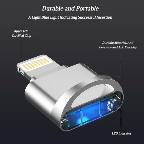 Micro SD Card Reader for iPhone 14 13, [Apple MFi Certified] Lightning to Micro SD/TF Card Reader Viewer Micro SD Card Adapter for iPhone 14/13/12/11/XS/XR/X/8/iPad, Support iOS 17 and exFAT & FAT32 in Saudi Arabia