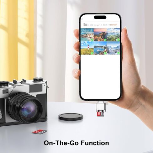 Micro SD Card Reader for iPhone 14 13, [Apple MFi Certified] Lightning to Micro SD/TF Card Reader Viewer Micro SD Card Adapter for iPhone 14/13/12/11/XS/XR/X/8/iPad, Support iOS 17 and exFAT & FAT32 in Kuwait