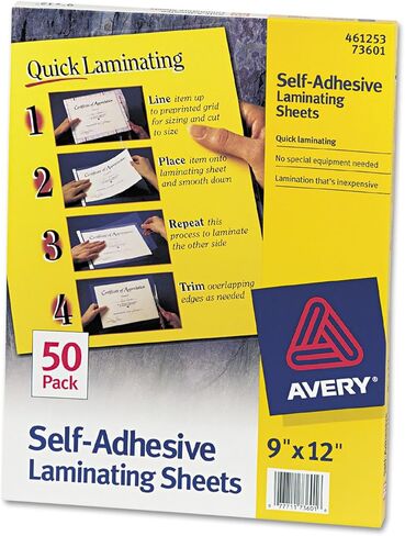أوراق تغليف ذاتية اللصق من Avery 73601، مقاس 9 بوصة × 12 بوصة، 50/BX، شفافة in Saudi Arabia