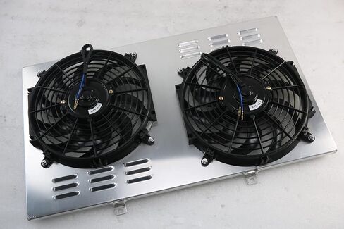 غطاء مشعاع ألومنيوم CoolingCare + مروحة تبريد كهربائية 2 × 12 بوصة لشاحنة الضواحي من سلسلة Chey GMC C/K موديل 1967-72 in Kuwait
