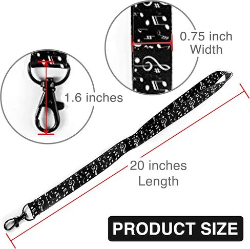 EASTEX Musical Notes Lanyard Keychain - Music Lanyards for ID Badges Gift in Kuwait