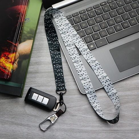 EASTEX Musical Notes Lanyard Keychain - Music Lanyards for ID Badges Gift in Kuwait