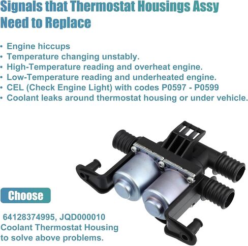X AUTOHAUX 64128374995 صمام التحكم في سخان المحرك الملف اللولبي لسيارات BMW 530i 2001-2003 JQD000010 64128372016 in Saudi Arabia