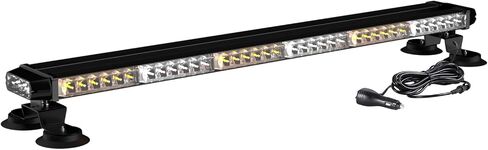 FLYCLE 29 Inch 56 LED Strobe Light Bar, Double Side Flashing High Intensity Emergency Strobe Light Bars for Trucks Safety Construction Vehicles with 7x4 Strong Magnetic Base(Amber) in Saudi Arabia