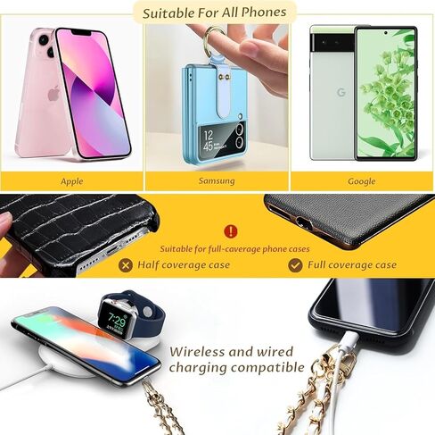 2 حزمة من سلسلة الهاتف حول الجسم، حبل للهاتف الخلوي مع علامة تبويب حبل الهاتف، حزام كتف جلدي + معدني، أشرطة هاتف قابلة للتعديل لمعظم حقائب الهواتف in Kuwait