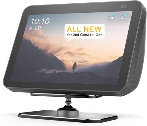 إيكو شو 8 ستاند | حامل ألومنيوم قابل للتعديل لـ Echo Show 8 معدن كامل يدور 360 درجة وحامل قابل للدوران لأعلى ولأسفل مع مرفق مغناطيسي قوي (رمادي) in Kuwait