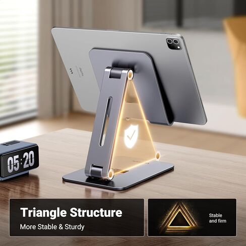 حامل تابلت من يوجرين للمكتب، حامل تابلت من الألومنيوم قابل للتعديل، حامل محمول قابل للطي ملحقات مكتب المنزل متوافق مع iPad Pro 12.9/ iPad Air/ipad Mini 6/5 in Kuwait