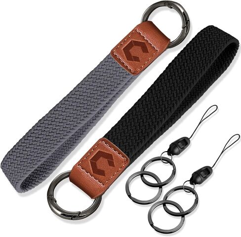 2 pack Stretchy KeyChain, Portability Braided Wrist Lanyard for Keys,Key Chains for Women Men Car Keys Phone Case Wallet ID Card Badges(Sandy Pink/Starligh) in Saudi Arabia