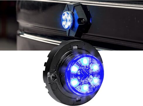 LAMPHUS 4 قطع SnakeEye III AMBER WHITE LED Hideaway Strobe Light [SAE Class 1] [IP67 مقاوم للماء] [72 وضع فلاش] [وحدات متعددة قابلة للمزامنة] [تجاوز ثابت] ضوء شرطة تحذيري للطوارئ للمركبات in Kuwait