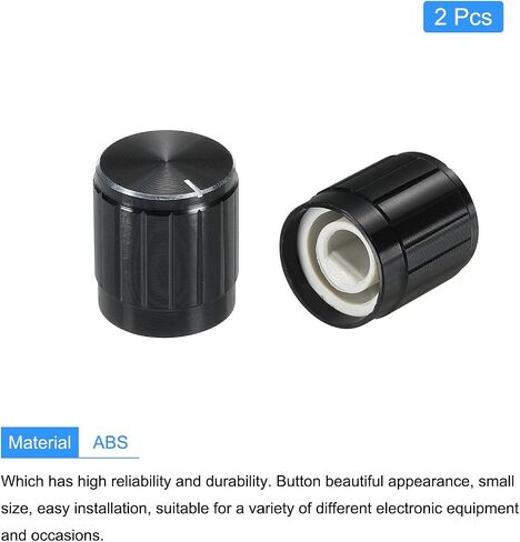 MECCANIXITY Potentiometer Control Knob ABS Guitar Knob for 6mm D Type Shaft Electric Guitar Power Amplifiers Stereos,Bass 180 Degrees Aluminum Plastic Knob Black 2PCS in Saudi Arabia