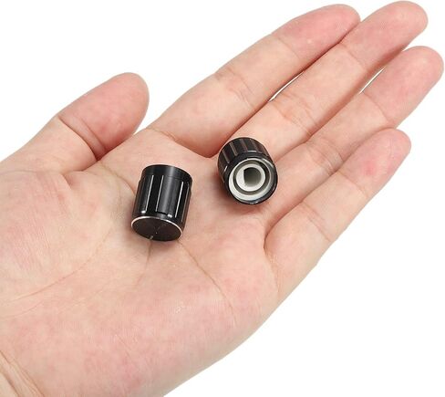 MECCANIXITY Potentiometer Control Knob ABS Guitar Knob for 6mm D Type Shaft Electric Guitar Power Amplifiers Stereos,Bass 180 Degrees Aluminum Plastic Knob Black 2PCS in Saudi Arabia
