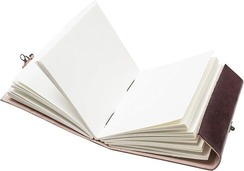 دفتر مذكرات جلدي بتصميم حصان عتيق من الجلد (ورق مصنوع يدويًا) - غلاف قبطي مع قفل للإغلاق (حصان) in Kuwait