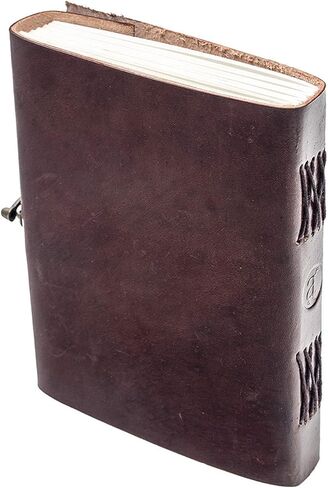 دفتر مذكرات جلدي بتصميم حصان عتيق من الجلد (ورق مصنوع يدويًا) - غلاف قبطي مع قفل للإغلاق (حصان) in Kuwait