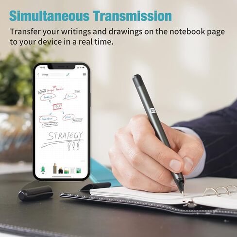 مجموعة SyncPen3 - قلم ذكي NEWYES + دفتر ذكي، قلم رقمي للتعرف الضوئي على الحروف للطلاب، المصمم، رجل الأعمال، تسجيل الملاحظات، بلوتوث، لاسلكي، iOS in Kuwait