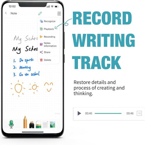 مجموعة SyncPen3 - قلم ذكي NEWYES + دفتر ذكي، قلم رقمي للتعرف الضوئي على الحروف للطلاب، المصمم، رجل الأعمال، تسجيل الملاحظات، بلوتوث، لاسلكي، iOS in Kuwait