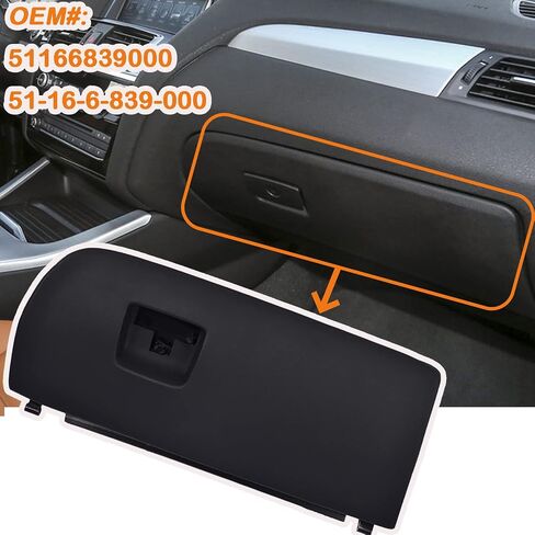 Black Glove Box Door Lid Cover 51166839000 51-16-6-839-000 Compatible with BMW X3 F25 2011-2017 / X4 F26 2015-2018 in Saudi Arabia