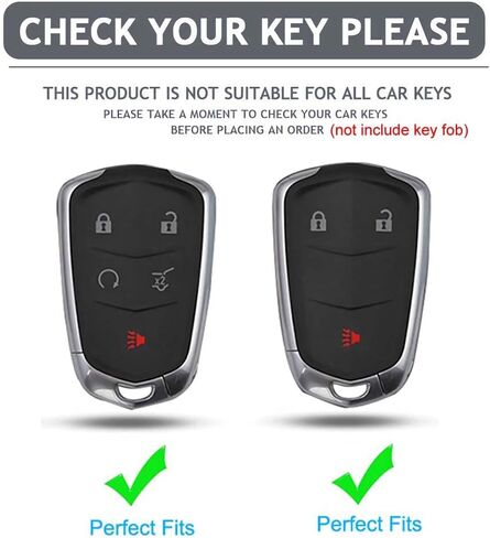 for Cadillac Escalade Key Fob Cover, for Cadillac ATS CTS CT6 STS SRX XT5 Key Fob Case Premium Soft TPU Full Protection Smart Key Holder (Black) in Saudi Arabia
