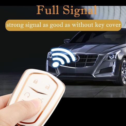 for Cadillac Escalade Key Fob Cover, for Cadillac ATS CTS CT6 STS SRX XT5 Key Fob Case Premium Soft TPU Full Protection Smart Key Holder (Black) in Saudi Arabia